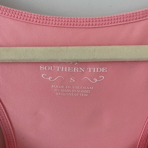Southern Tide, women’s small, pink nylon spandex racerback tulip hem tank top - Picture 2 of 3